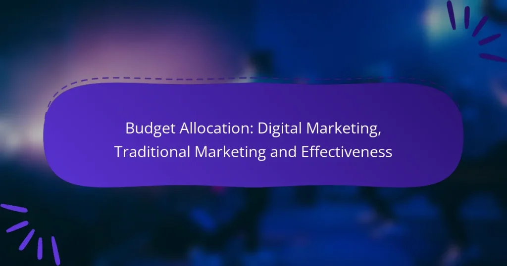 Budget Allocation: Digital Marketing, Traditional Marketing and Effectiveness
