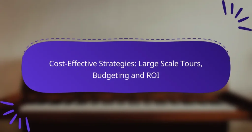 Cost-Effective Strategies: Large Scale Tours, Budgeting and ROI