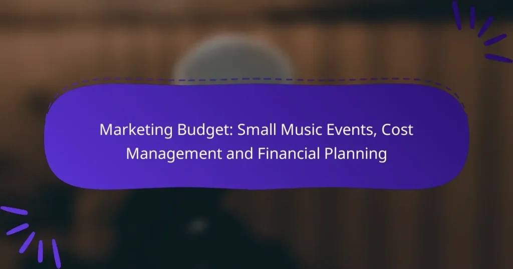 Marketing Budget: Small Music Events, Cost Management and Financial Planning