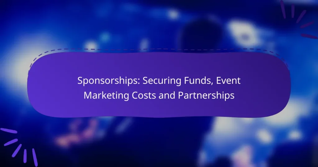 Sponsorships: Securing Funds, Event Marketing Costs and Partnerships