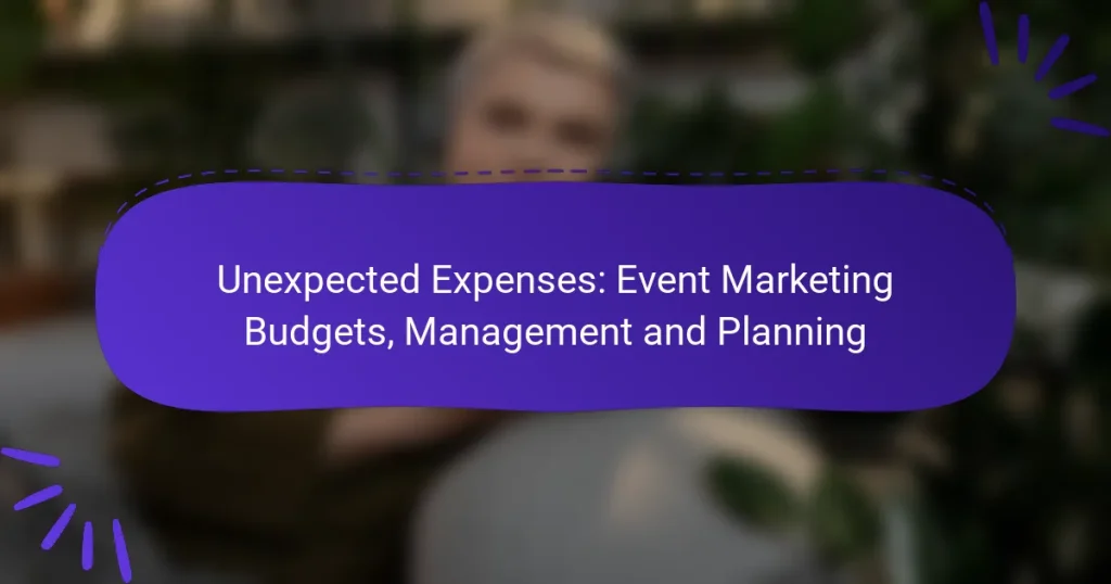 Unexpected Expenses: Event Marketing Budgets, Management and Planning