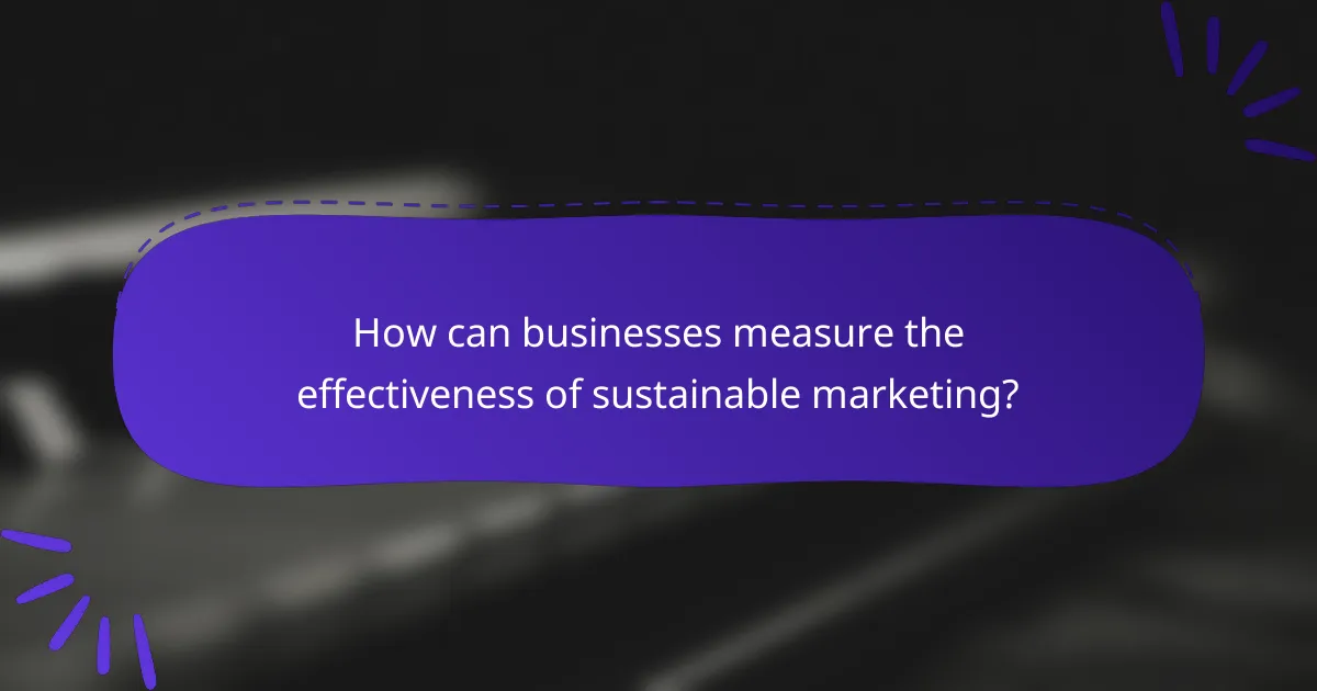 How can businesses measure the effectiveness of sustainable marketing?