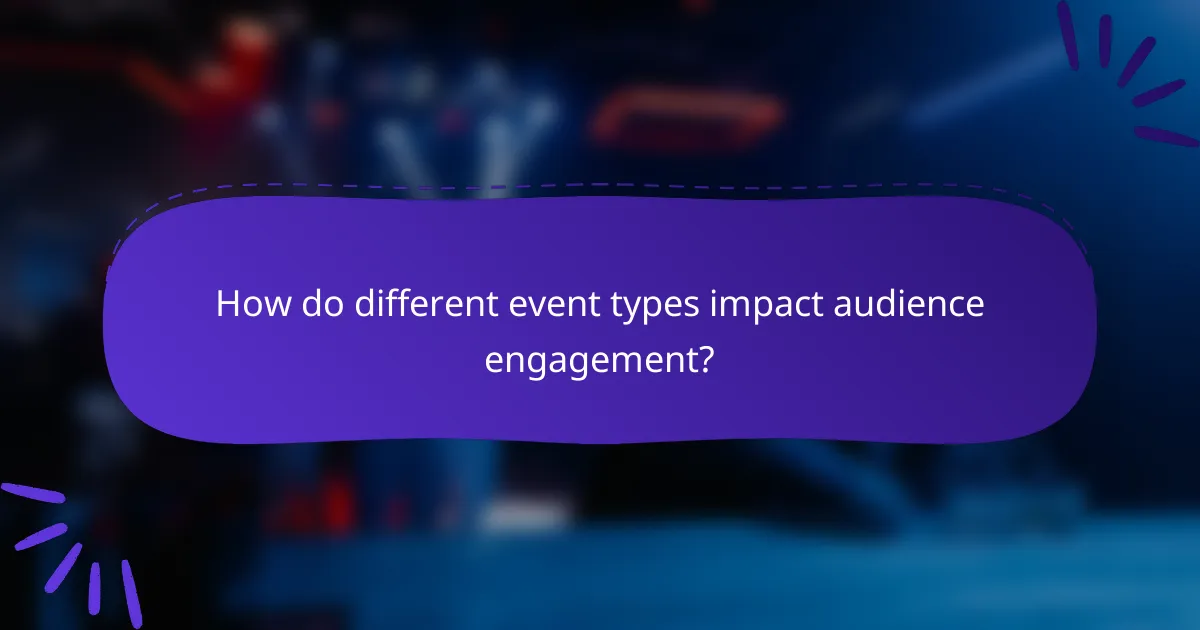 How do different event types impact audience engagement?
