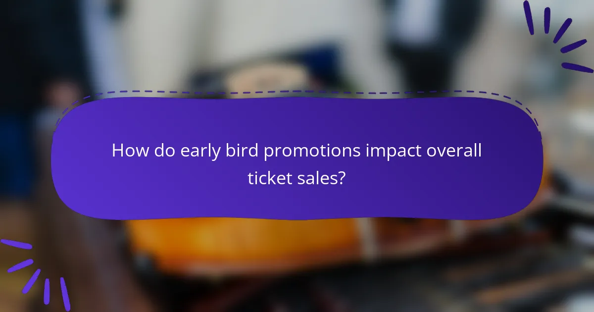 How do early bird promotions impact overall ticket sales?