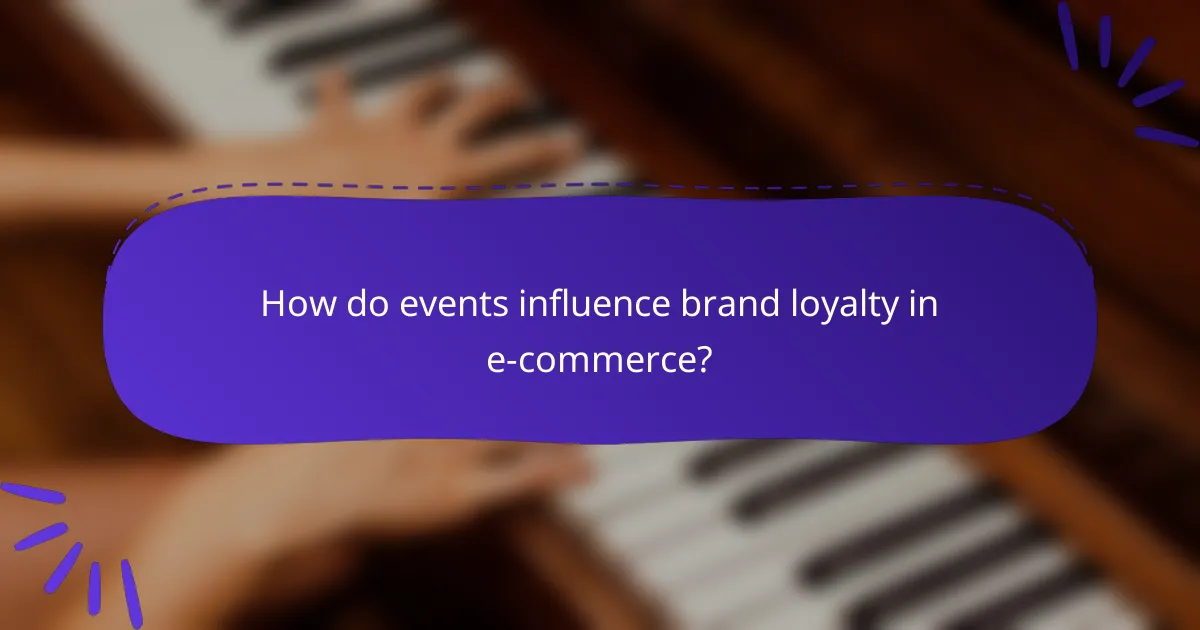 How do events influence brand loyalty in e-commerce?