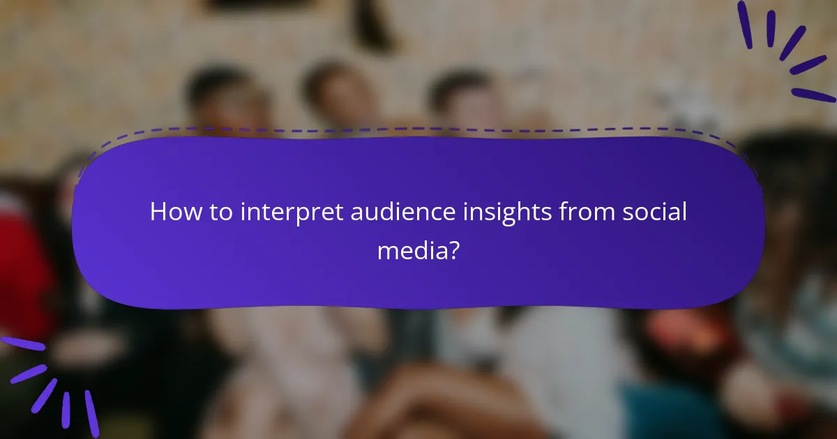 How to interpret audience insights from social media?
