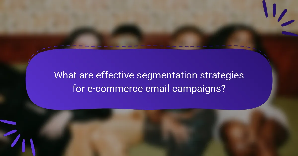 What are effective segmentation strategies for e-commerce email campaigns?