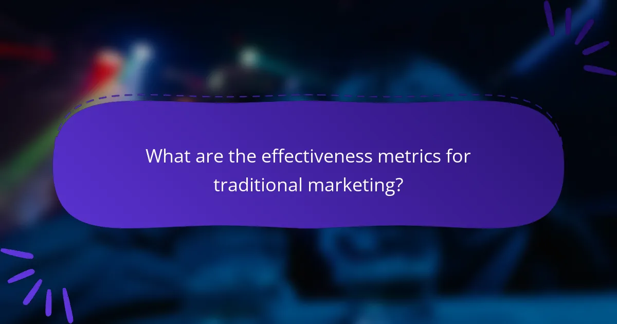 What are the effectiveness metrics for traditional marketing?