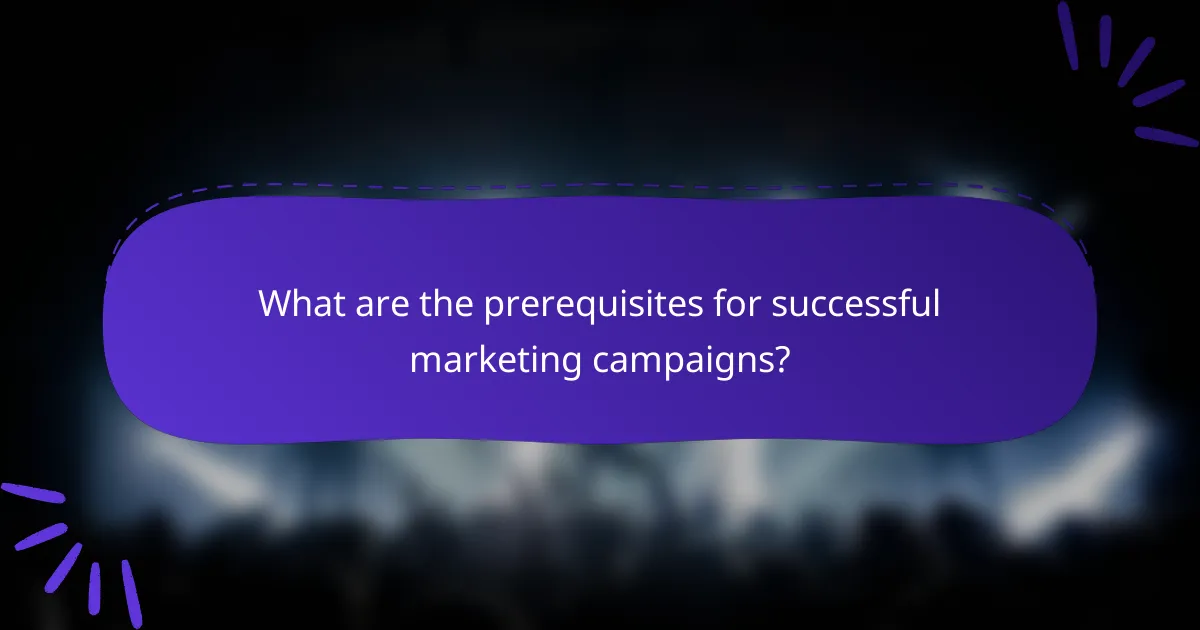 What are the prerequisites for successful marketing campaigns?