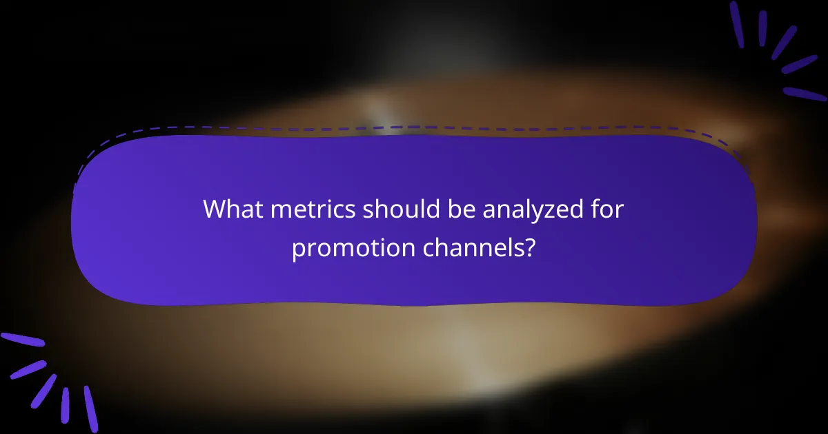 What metrics should be analyzed for promotion channels?